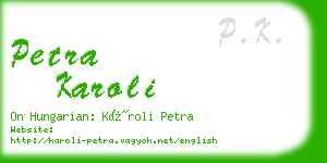 petra karoli business card